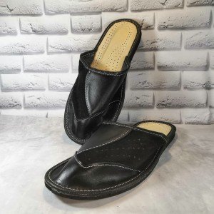 Комнатные мужские кожаные тапочки Tylbut TB398bl